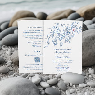 Bar Harbor Maine All-in-One QR Code UAWG Wedding Einladung