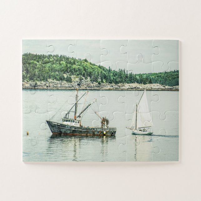 Bar Harbor Maine Boats Oversifiziert (Horizontal)
