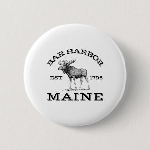 Bar Harbor Maine Elch Wandern im Freien Acadia Nat Button