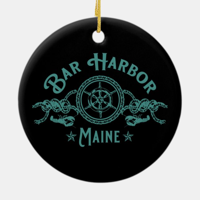 BAR HARBOR MAINE KEEPSAKE SOUVENIR URLAUB KERAMIK ORNAMENT (Hinten)