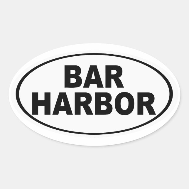 Bar Harbor Maine Ovaler Aufkleber (Vorderseite)