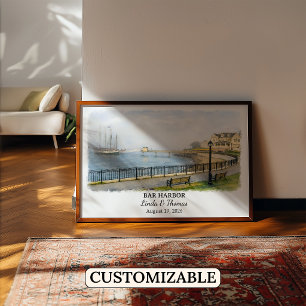 Bar Harbor Maine Poster, Aquarell, Maßgeschneidert Poster