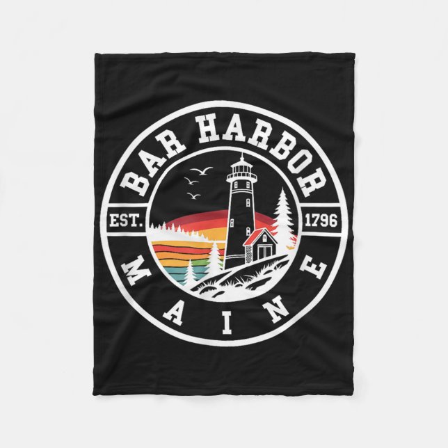 Bar Harbor - Maine - Retro-Design - Klick  Fleecedecke (Vorderseite)