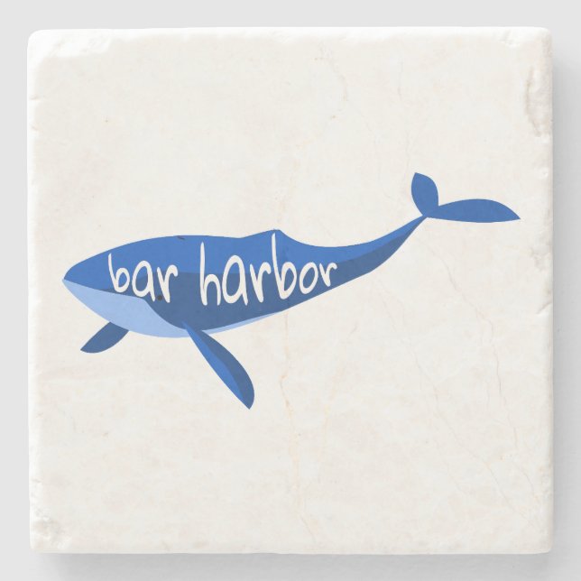 Bar Harbor Maine Whale Steinuntersetzer (Vorderseite)