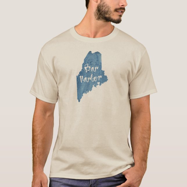 Bar Harbor Maine Wood Grain T-Shirt (Vorderseite)