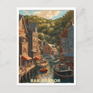 Bar Harbor ME Grafikdesign Postkarte