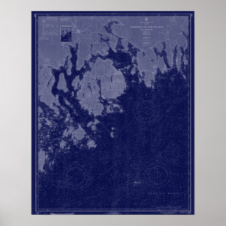 Bar Harbor Mount Desert ME Karte Seekarte Kunst Poster