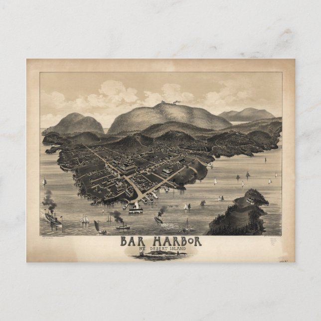 Bar Harbour, Maine 1886 Postkarte (Vorderseite)