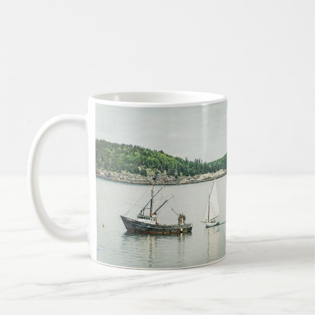 Bar Harbour Maine Boote Kaffeetasse (Links)