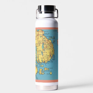 Bar Harbour Maine Carte Vintage Bouteille d'eau