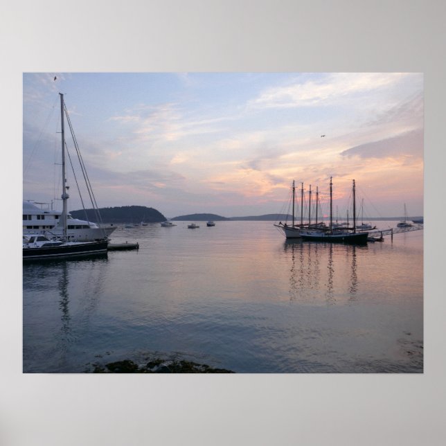 Bar Harbour Ships at Sunrise I Poster (Vorne)