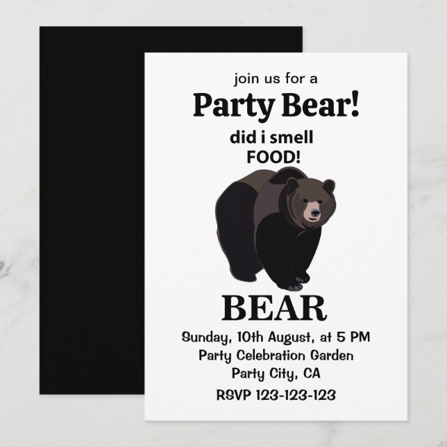 Bär hat ich genoss Funny Bear Einladung (Vorne/Hinten)