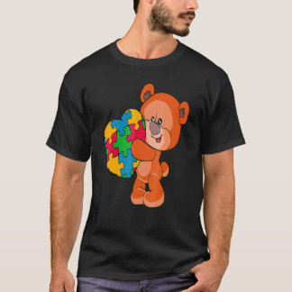 Bär Herz Puzzle Teil Autismus-Bewusstsein Jungen M T-Shirt