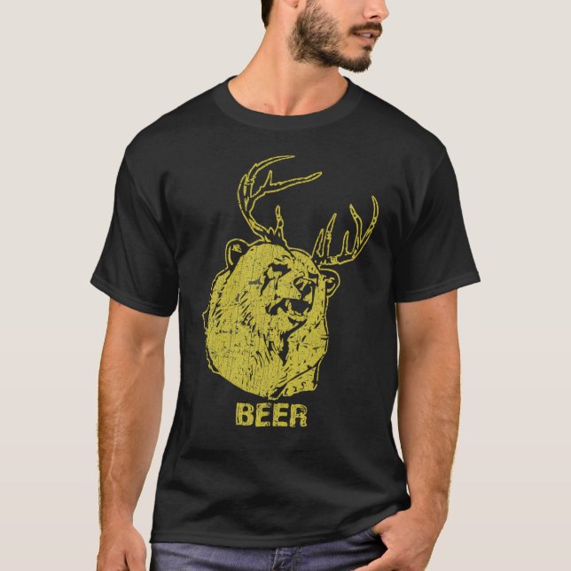 Bär + Hirsch = Bier T-Shirt (Vorderseite)