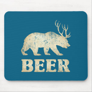 Bär Hirsch Vintage Bier  Mousepad