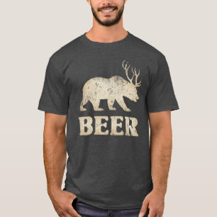 Bär Hirsch Vintage Bier T-Shirt
