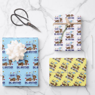 Bär-ig sehr großer Bruder-Schwester-Wortspiel Geschenkpapier Set