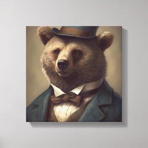 Bär im Anzug Tierkunst Tier im Anzug Leinwanddruck