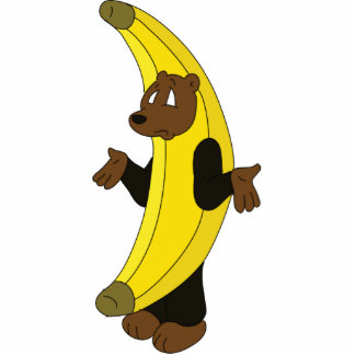 Bär im Bananen-Anzug Freistehende Fotoskulptur