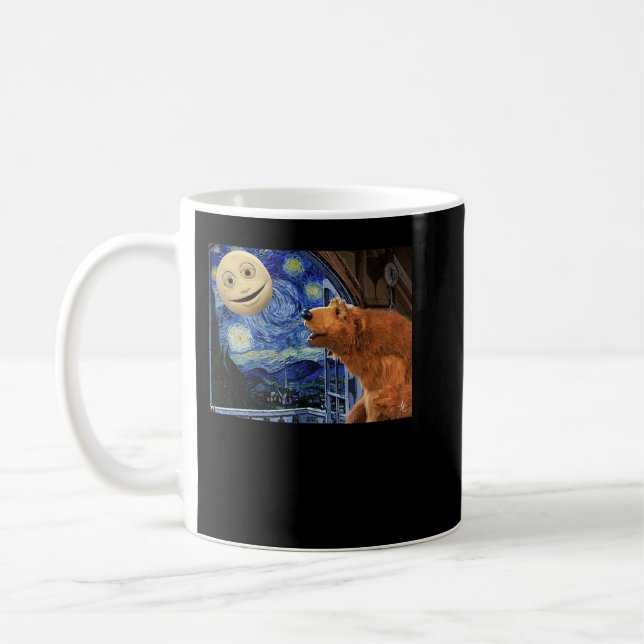 Bär im großen blauen Haus mit Starry night Class Kaffeetasse (Links)