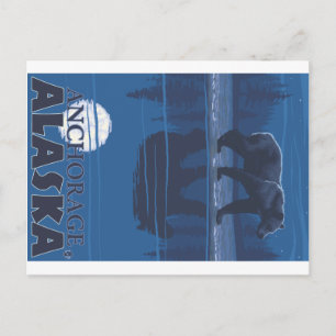 Bär im Mondlicht - Anchorage, Alaska Postkarte