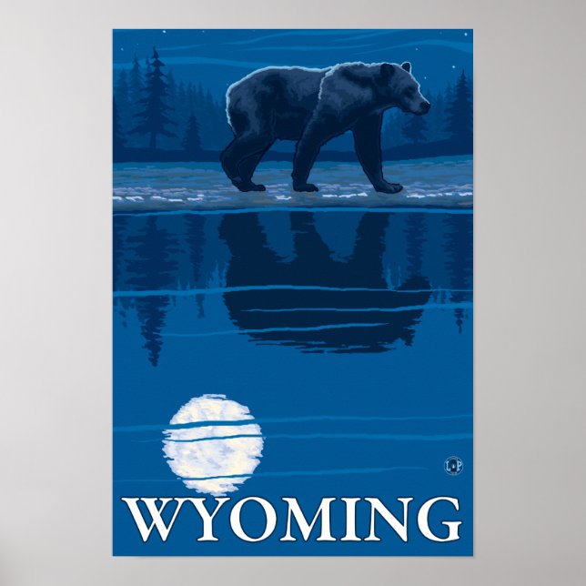 Bär im Mondlicht - Wyoming Poster (Vorne)