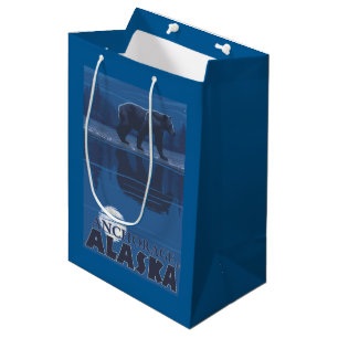 Bär im Mondschein - Anchorage, Alaska Mittlere Geschenktüte