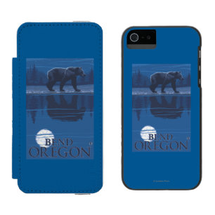 Bär im Mondschein - Biegung, Oregon Incipio Watson™ iPhone 5 Geldbörsen Hülle