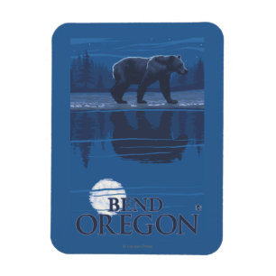 Bär im Mondschein - Biegung, Oregon Magnet