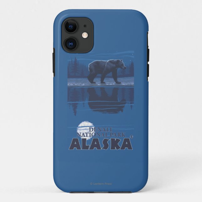 Bär im Mondschein - Denali Nationalpark, Alaska Case-Mate iPhone Hülle (Rückseite)