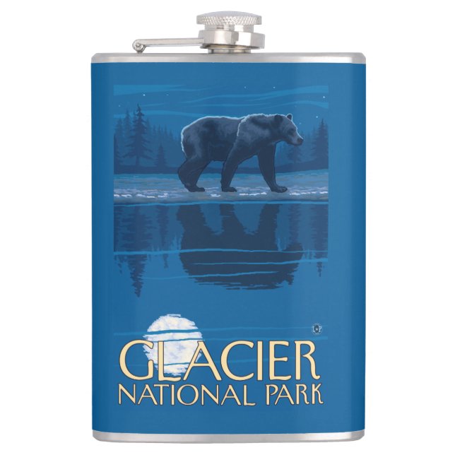 Bär im Mondschein - Glacier Nationalpark, M.Ü. Flachmann (Vorderseite)