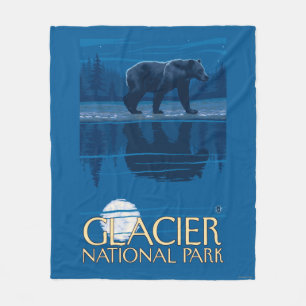 Bär im Mondschein - Glacier Nationalpark, M.Ü. Fleecedecke