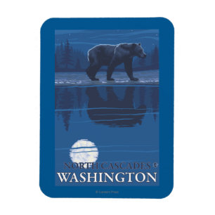 Bär im Mondschein - Nordkaskaden, Washington Magnet