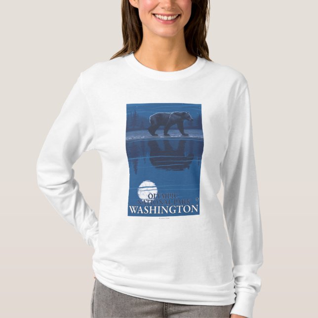 Bär im Mondschein - olympischer Nationalpark, WA T-Shirt (Vorderseite)