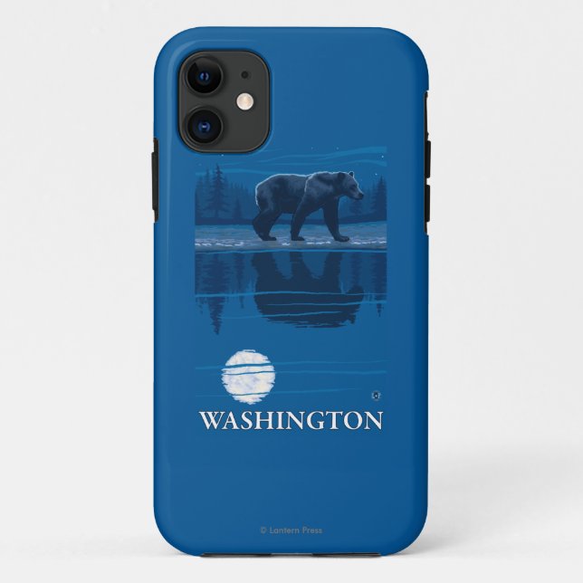 Bär im Mondschein - Washington Case-Mate iPhone Hülle (Rückseite)