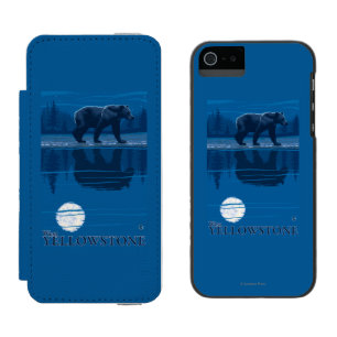 Bär im Mondschein - WestYellowstone, Montana Incipio Watson™ iPhone 5 Geldbörsen Hülle