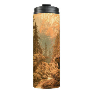 Bär im Rocky Mountainbike, braun, tierisch, grizz Thermosbecher