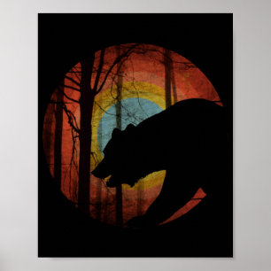 BÄR IM WÄLDER WALD VINTAGE POSTER