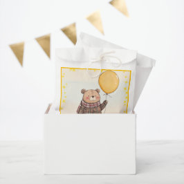 Bär in Brown Kariert Sweater mit Yellow Balloon Geschenktütchen