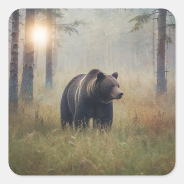 Bär in den Forest Stickers (Vorderseite)