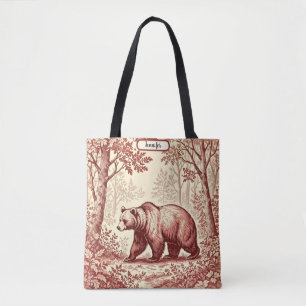 Bär in der Waldtoile Tasche