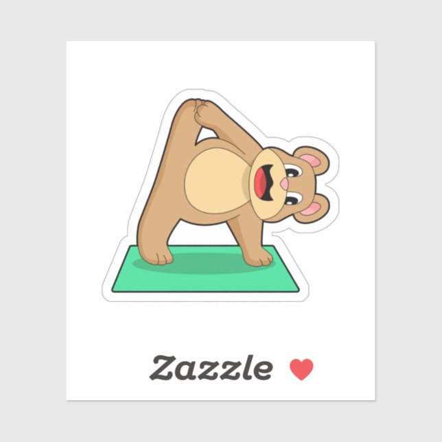 Bär in der Yoga-Fitness Aufkleber (Blatt)