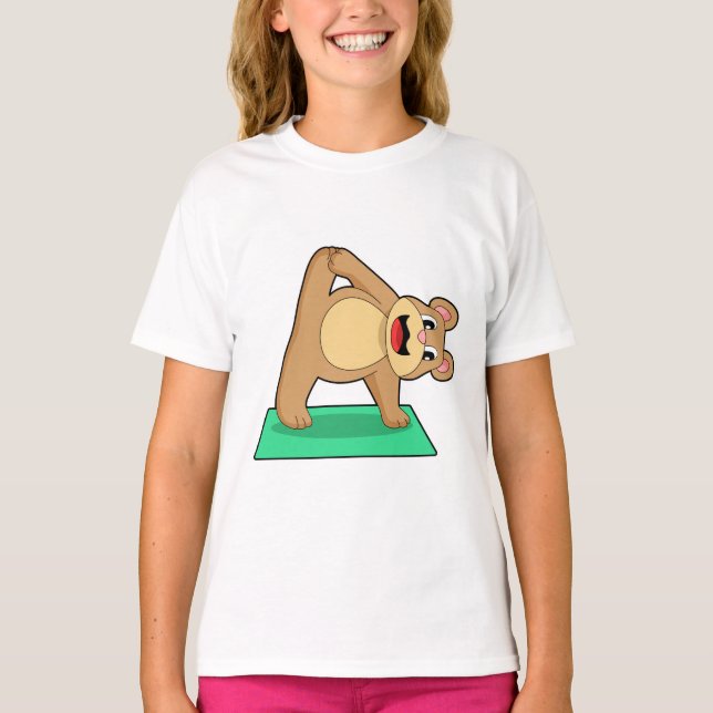 Bär in der Yoga-Fitness T-Shirt (Vorderseite)