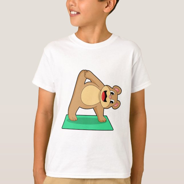 Bär in der Yoga-Fitness T-Shirt (Vorderseite)