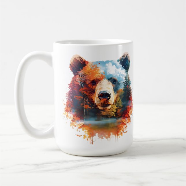 Bär in einem Herbstwald Kaffeetasse (Links)