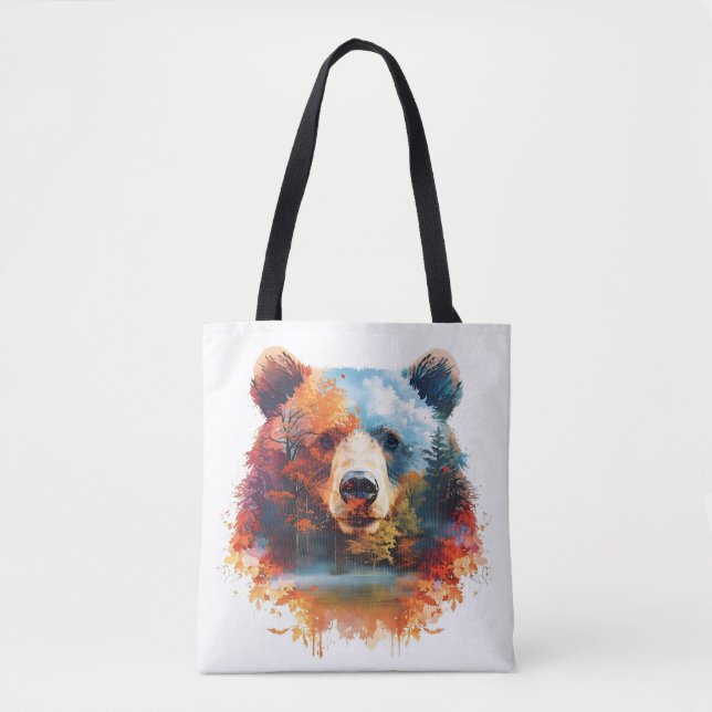 Bär in einem Herbstwald Tasche (Vorderseite)