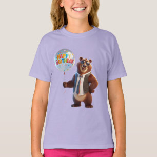 Bär in einer Krawatte, Alles Gute zum Geburtstag,  T-Shirt
