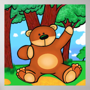 Bär in Grasland Poster