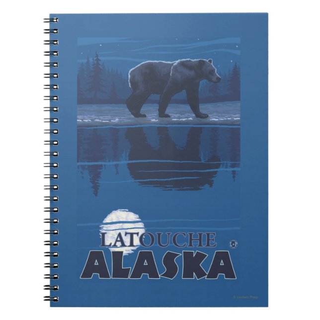 Bär in Mondlicht - Latouche, Alaska Notizblock (Vorderseite)