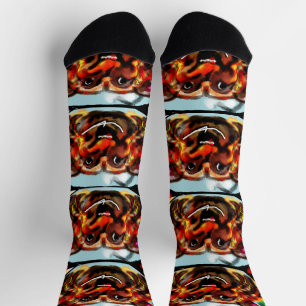 Bär in Wald Zwei-Tonen-Kaffee-Tasse Holzkastenschi Socken